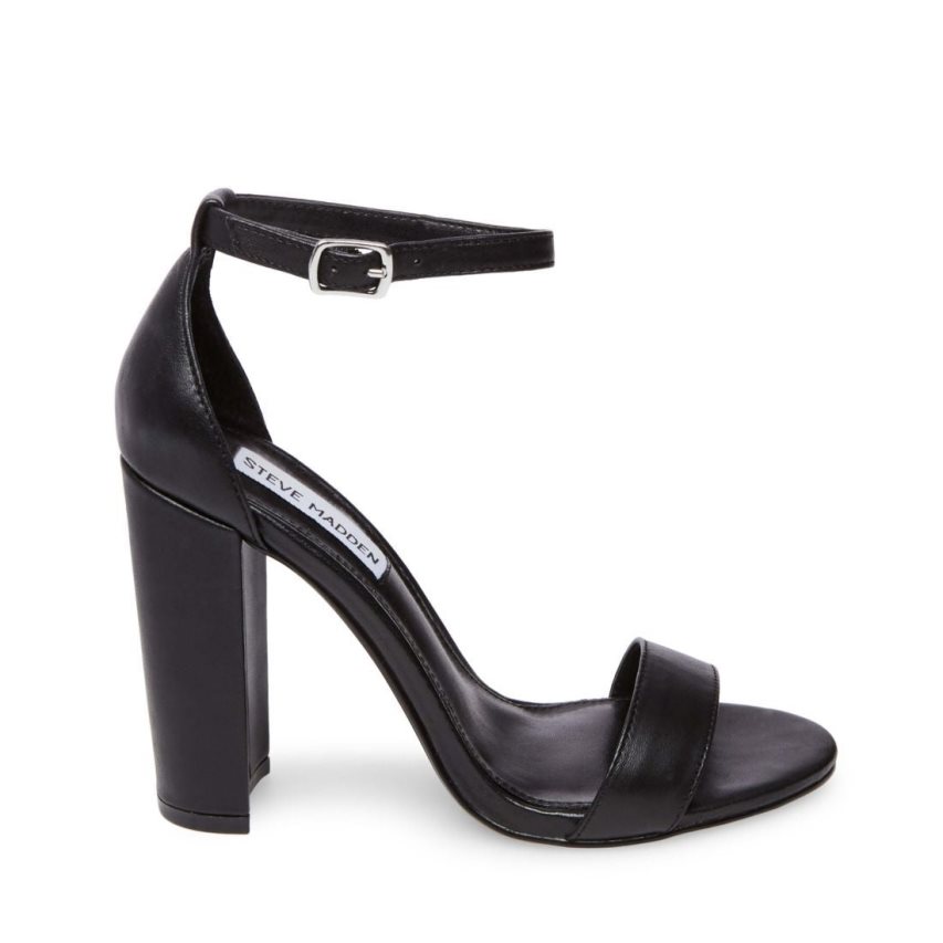 Sandalias Tacones Steve Madden Carrson Cuero Mujer Negras | ES HU0862